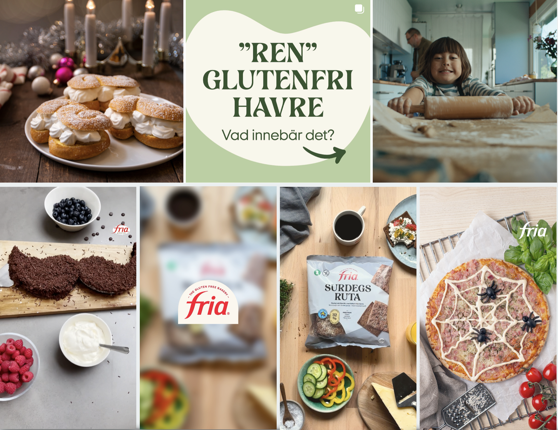 Bilder på glutenfritt content för sociala medier