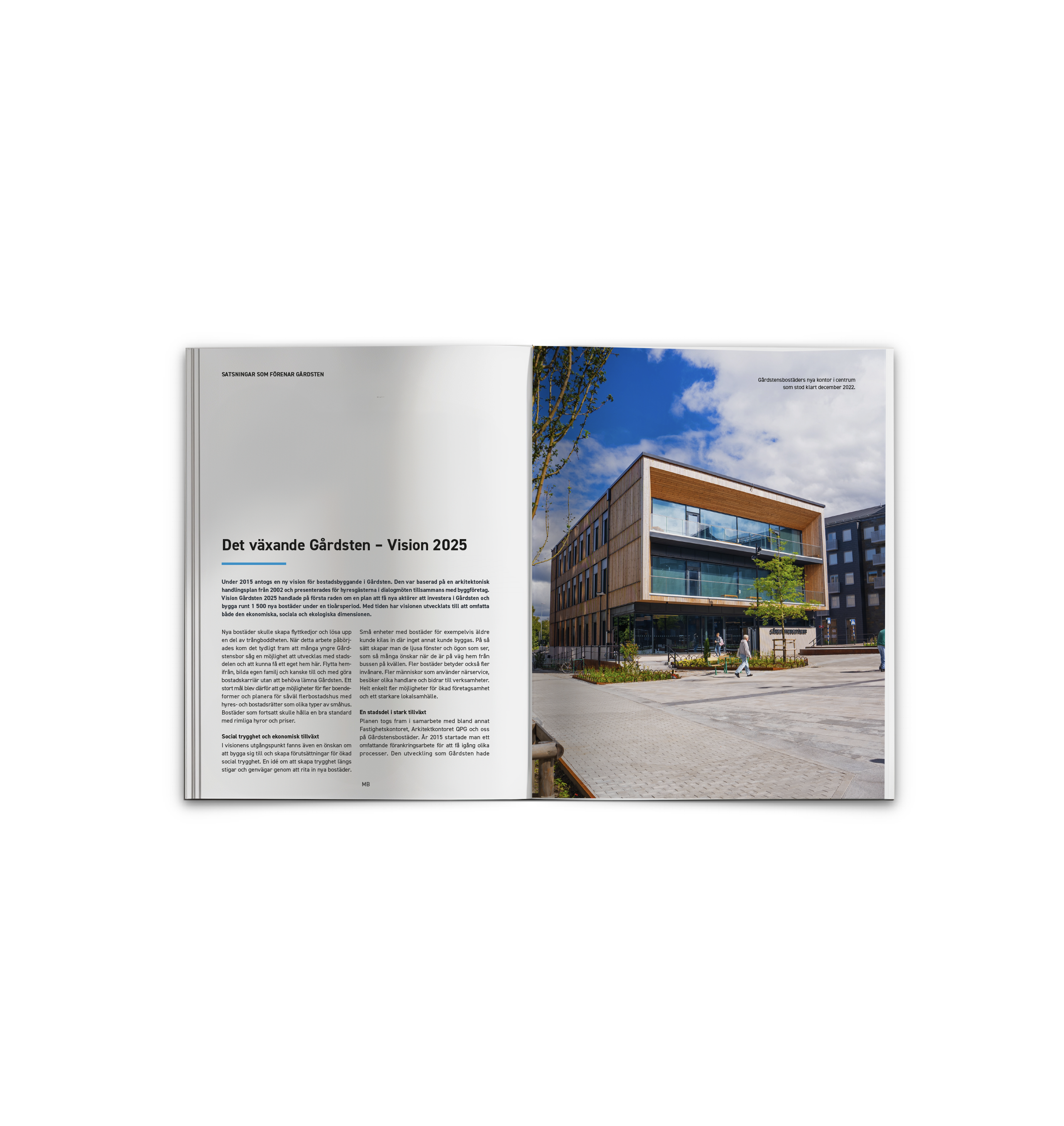 Uppslag från boken "Gårdsten - Det hållbara samhällsbygget"
