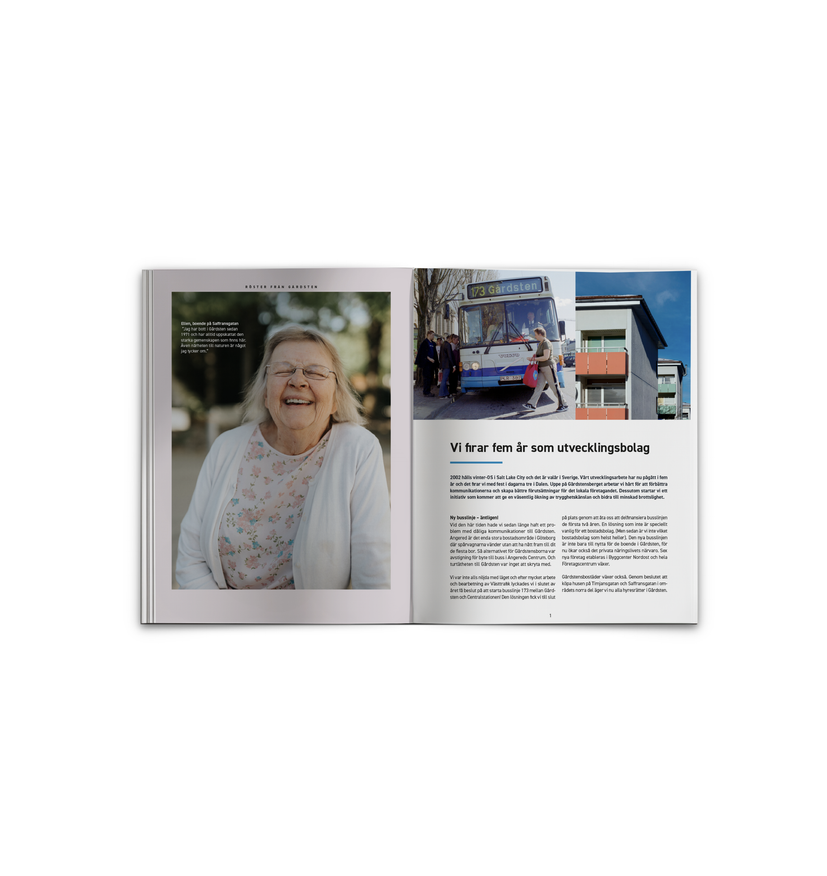 Uppslag från boken "Gårdsten - Det hållbara samhällsbygget"